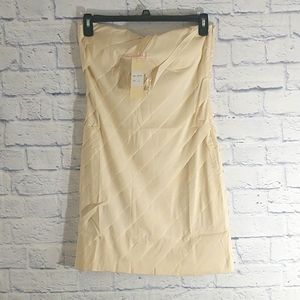 {Lucy & Co} Mini Dress Strapless Beige Size Large